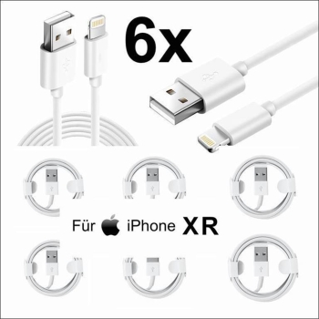 6x iPhone XR Lightning auf USB Kabel 1m Ladekabel